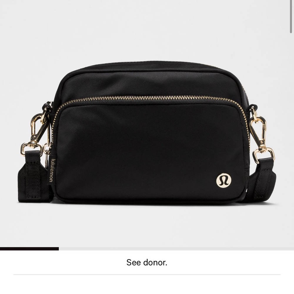 Lululemon Black Bag with Gold Details